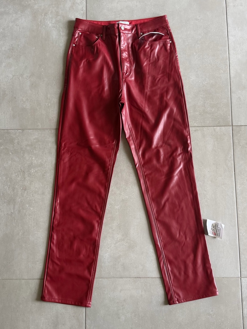 ASOS Men’s Red Faux Leather Slim Fit pants